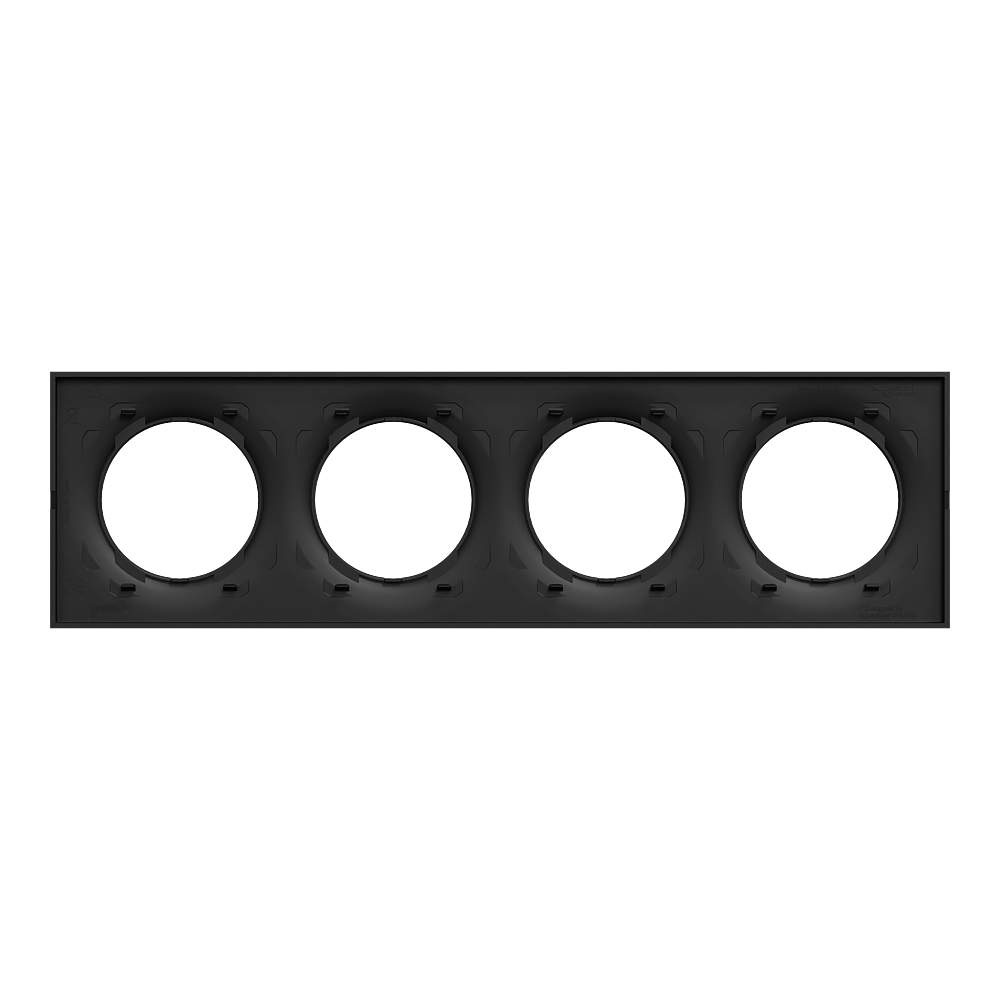 Odace Origine plaque 4 postes noir